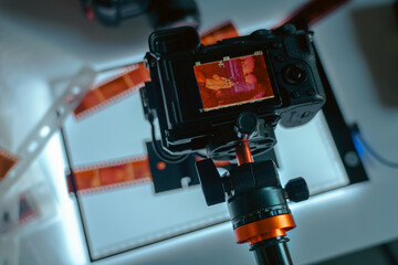 Photographic film negatives ready for scanning